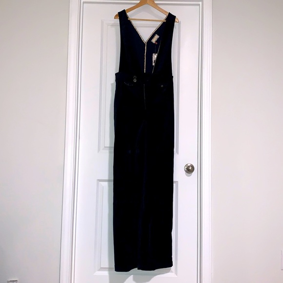 Black, velvet Anthropologie jumpsuit. 30T. New with tags. - Picture 3 of 8